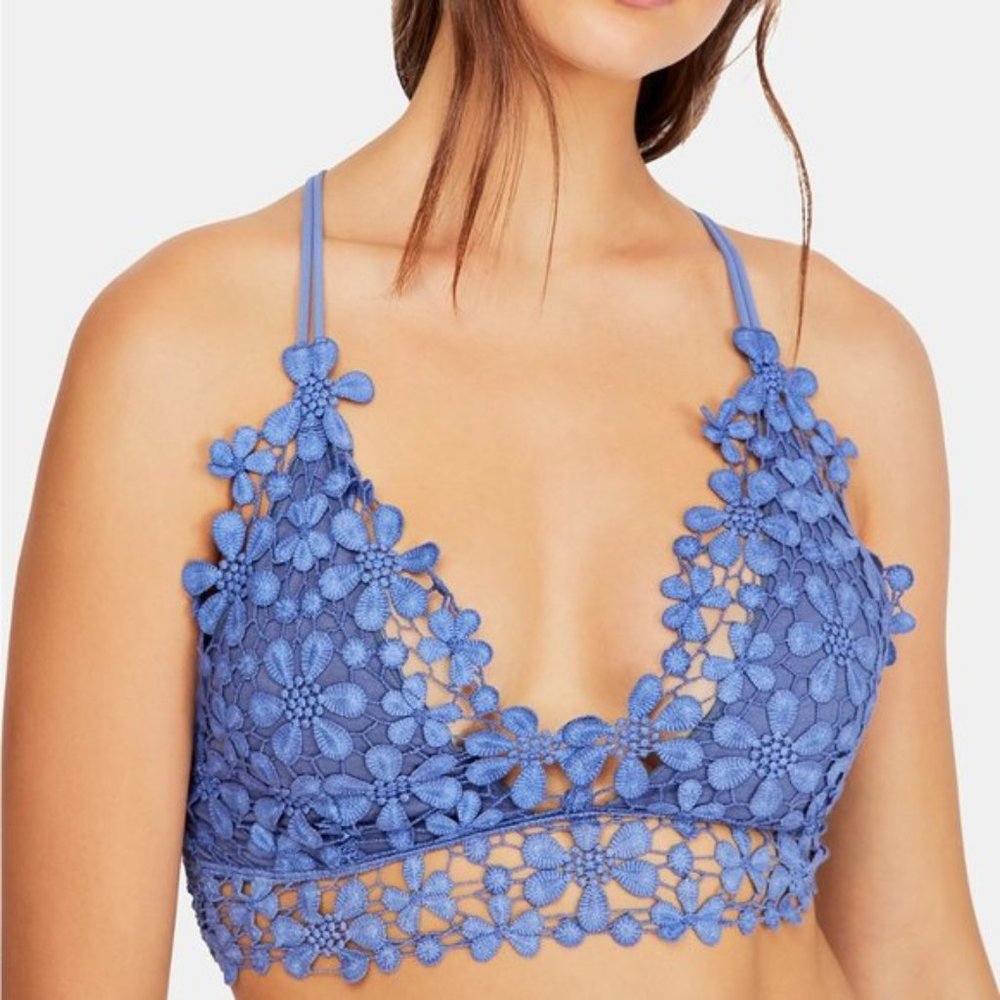 NWT Free People Miss Dazie Bralette Blue Sz M